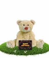 Verjaardag knuffelbeer boogy 35 cm met gratis verjaardagskaart