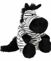 Zwart witte pluche zebra knuffel 33 cm